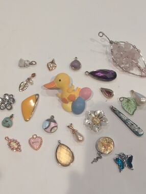 Source Unknown Multicolor Charms and Pendants Lot with Yellow Duck
